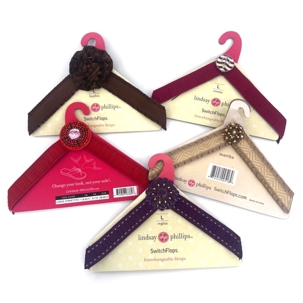 Lindsay Phillips Switch Flop Interchangeable Straps For Sandals Lot Of 5 Sz LG